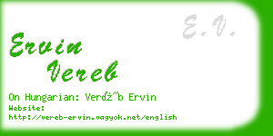 ervin vereb business card